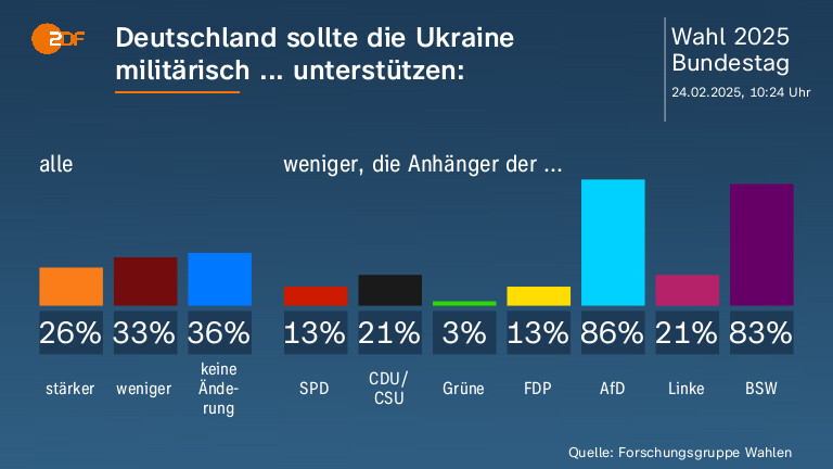 Deutschland sollte die Ukraine militärisch ... unterstützen: 