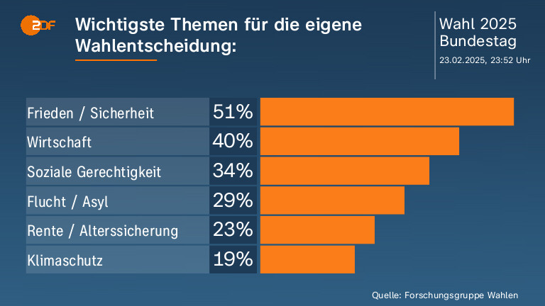 Wichtigste Themen für die eigene Wahlentscheidung: 