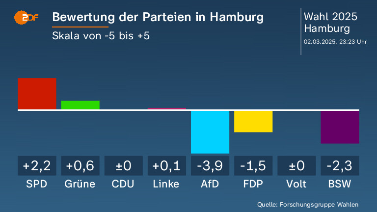 Bewertung der Parteien in Hamburg 