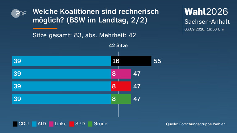 Welche Koalitionen sind rechnerisch möglich? (BSW im Landtag, 2/2)